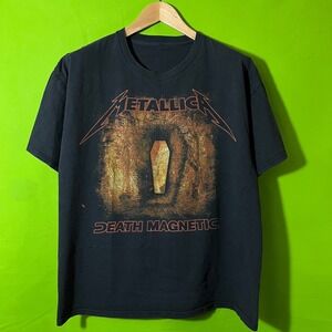 Large Metallica Death‎ Magnetic T Shirt Black Band Concert Tour Merch Rock